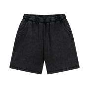 Vintage Washed Cotton Loose Fit Elastic Waist Casual Shorts