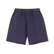Heavyweight Wax-Washed Loose Elastic Waist Streetwear Shorts