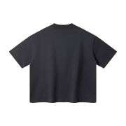 Boxy Fit Contrast Knit Collar Heavyweight Cotton Short Sleeve Tee