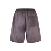 Retro Washed Loose Elastic Waist Raw Hem Casual Shorts