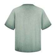 Men’s Snow Washed Distressed Raw Edge Short Sleeve Tee