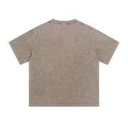 Vintage Washed Cotton Crew Neck Short Sleeve T-Shirt
