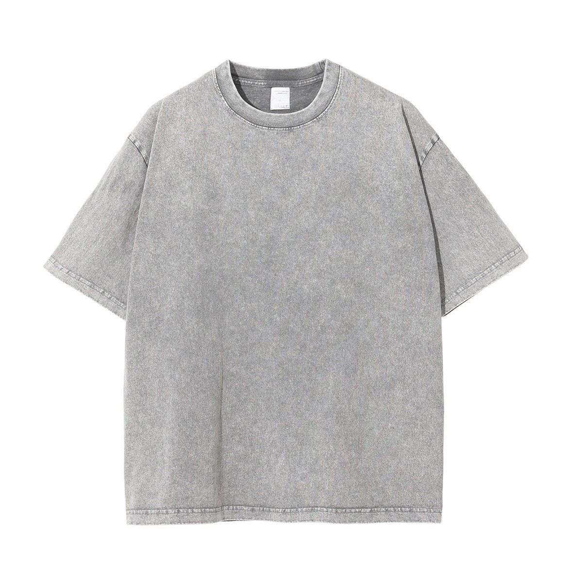 Vintage Snow Washed Oversized Cotton Crew Neck T-Shirt
