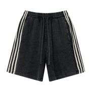 Men’s Vintage Washed Side Stripe Loose Casual Sports Shorts