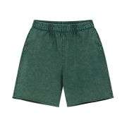 Heavyweight Wax-Washed Loose Elastic Waist Streetwear Shorts