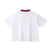 Boxy Fit Contrast Knit Collar Heavyweight Cotton Short Sleeve Tee