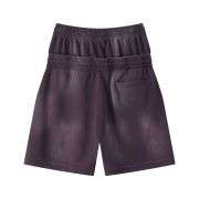 Vintage Washed Double Waistband High-Waisted Loose Casual Shorts