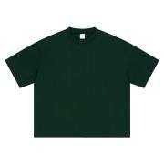 Solid Color Cotton Boxy Fit Crew Neck Short Sleeve Tee