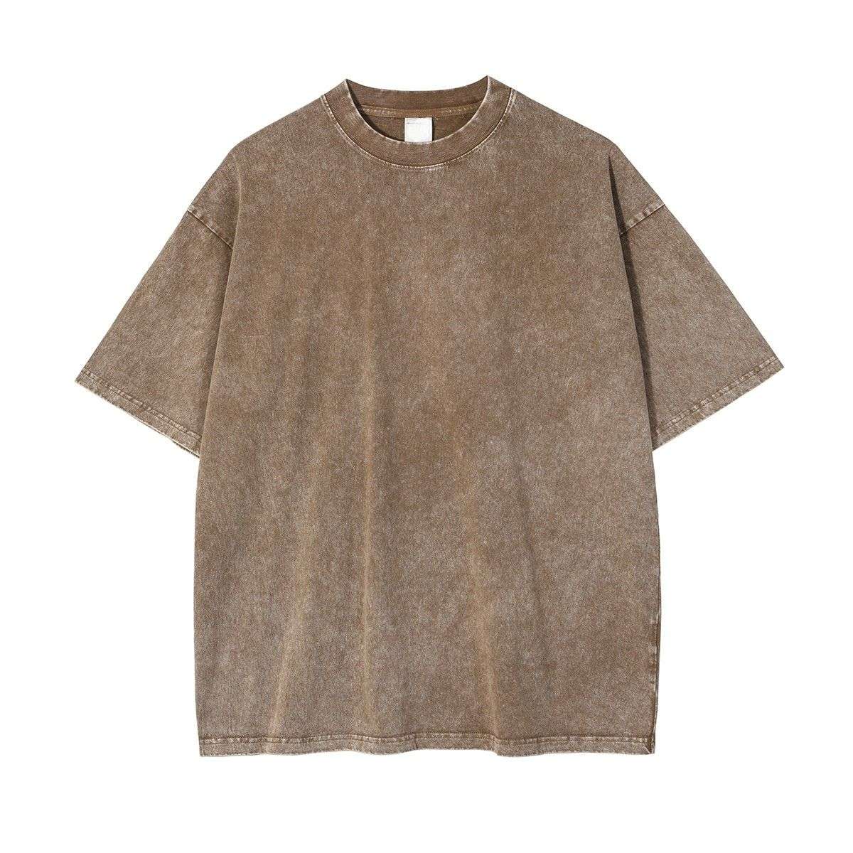 Vintage Snow Washed Oversized Cotton Crew Neck T-Shirt