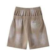 Vintage Washed Double Waistband High-Waisted Loose Casual Shorts