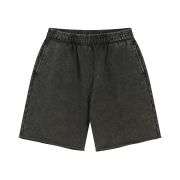 Heavyweight Wax-Washed Loose Elastic Waist Streetwear Shorts