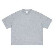 Solid Color Cotton Boxy Fit Crew Neck Short Sleeve Tee