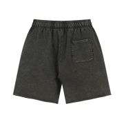 Heavyweight Wax-Washed Loose Elastic Waist Streetwear Shorts