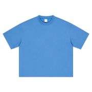 Solid Color Cotton Boxy Fit Crew Neck Short Sleeve Tee