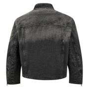 Vintage American Washed Distressed Biker Denim Jacket