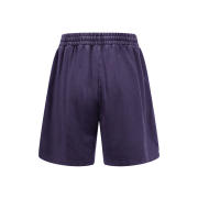 Snow Washed Dyed Loose Elastic Waist Casual Shorts