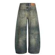 Vintage High Street Whisker Washed Loose Saber Jeans