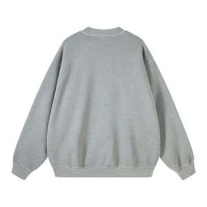 Vintage washed mock neck sweatshirt with oversized fleece fit