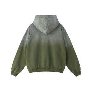 Distressed vintage washed hoodie with rugged oversized fit