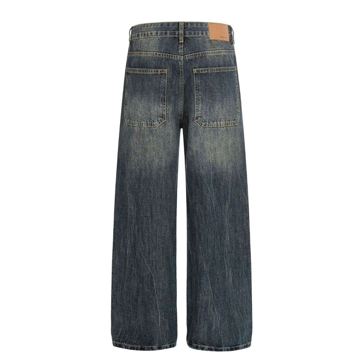 Vintage High Street Blue Whisker Baggy Jeans