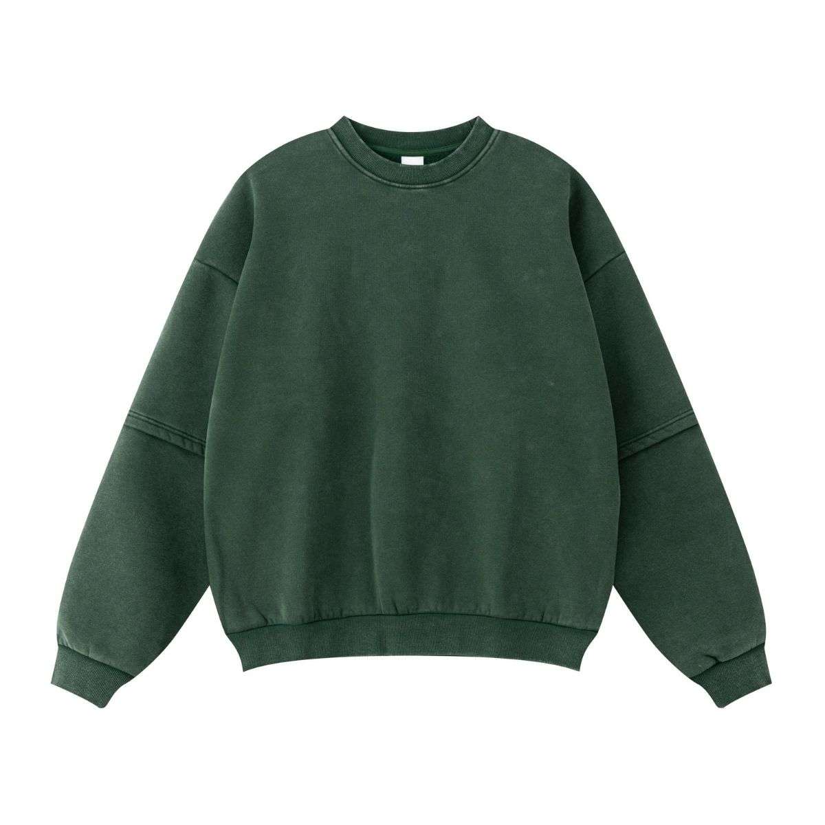 Vintage washed layered crewneck sweatshirt with oversized fit