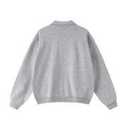 Heavyweight zip-up collar sweatshirt with relaxed fit