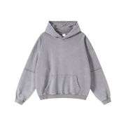 Vintage washed layered hoodie with dropped shoulder fit