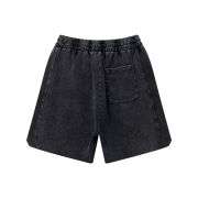 Vintage Wax-Dyed Washed Raw Edge Loose Shorts