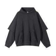 Charcoal layered streetwear hoodie