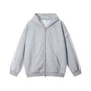 Heather grey double zip hoodie