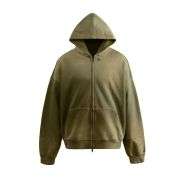 Olive green washed hoodie