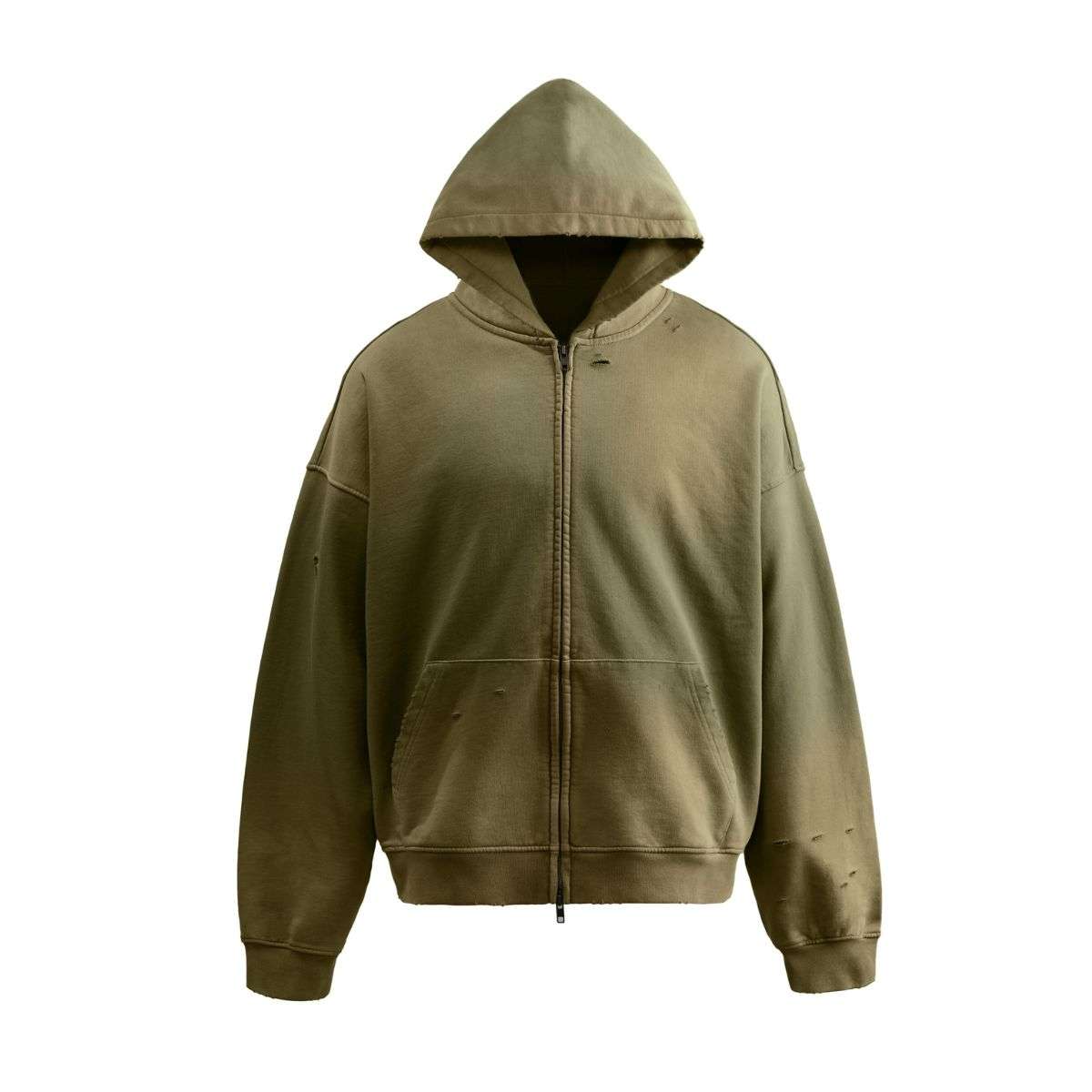 Olive green washed hoodie