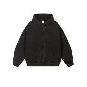 Black double zip hoodie