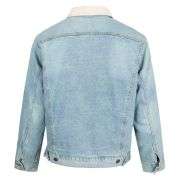 American Style Cropped Denim Jacket with Patch Pockets