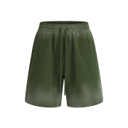Spray-Painted Washed Waffle Knit Loose Elastic Waist Streetwear Shorts