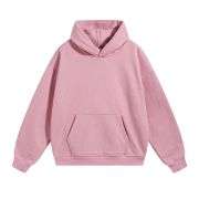 Pink polar fleece pullover hoodie