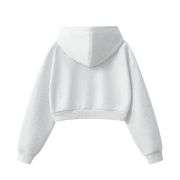 White oversized cropped hoodie
