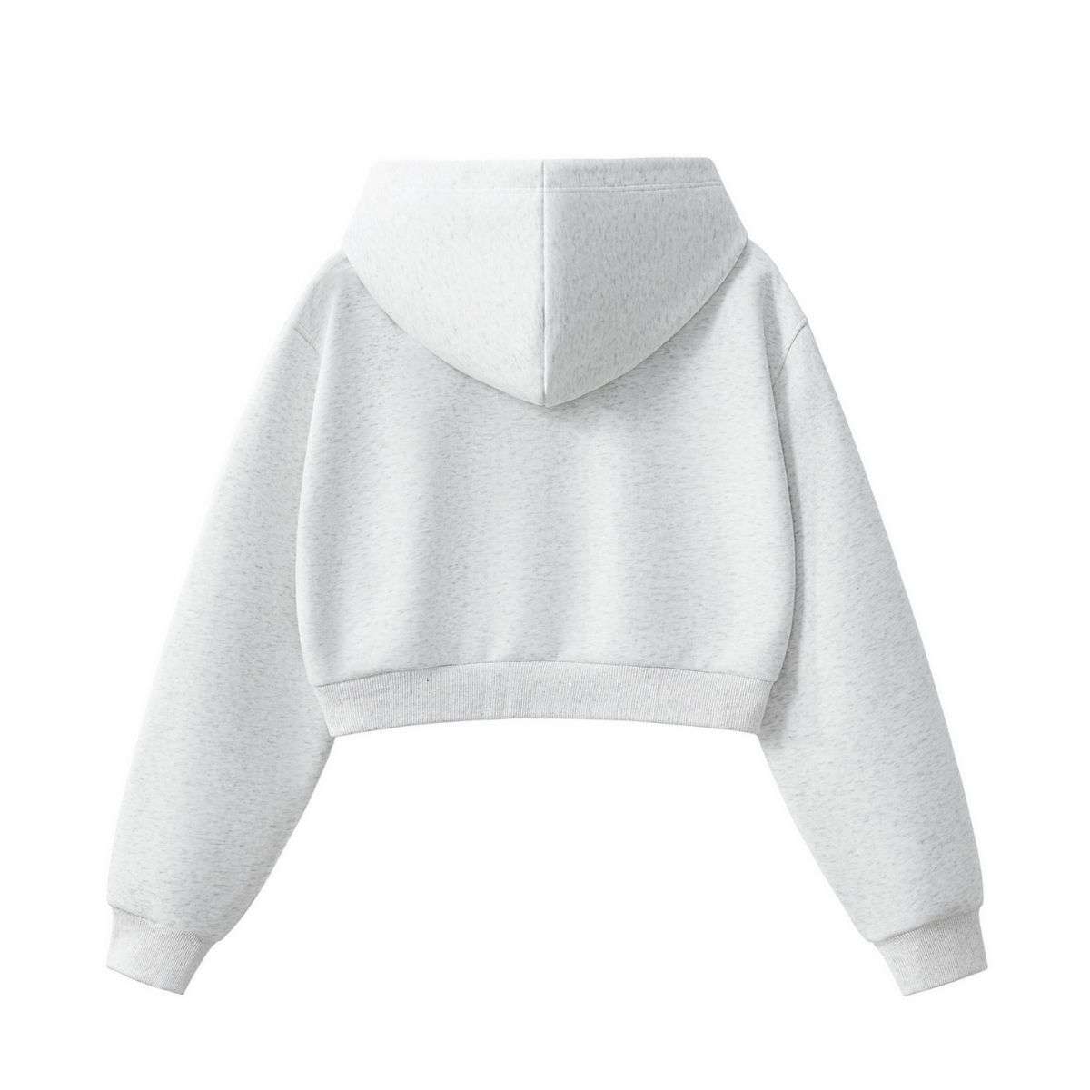 White oversized cropped hoodie