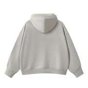 Light grey oversized half-zip hoodie