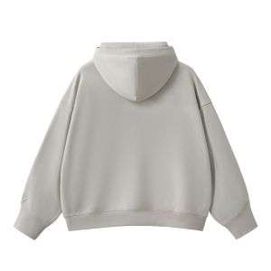 Light grey oversized half-zip hoodie