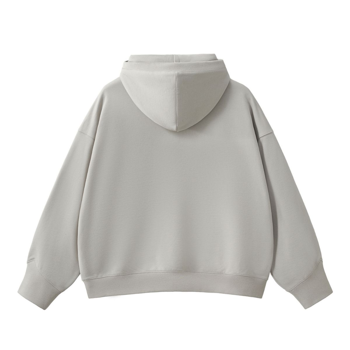 Light grey oversized half-zip hoodie