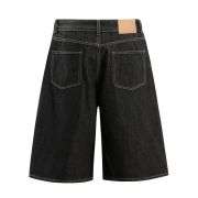 Men’s Raw Denim Vintage Loose Straight-Leg Casual Shorts