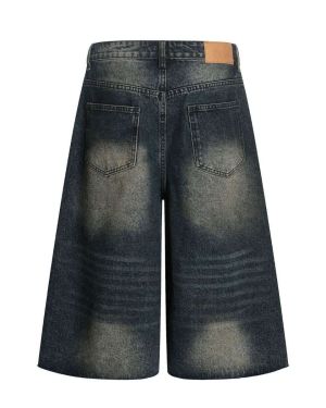 Dark Washed Wide-Leg Denim Shorts Manufacturer – FX075