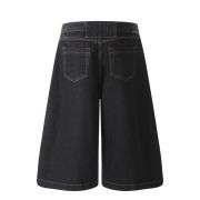 Vintage Washed Raw Denim Wide-Leg Loose Denim Shorts