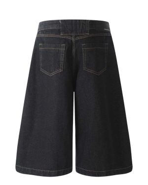 Black Wide-Leg Loose Denim Shorts – G6681