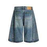Washed Blue Loose Straight Leg Denim Shorts