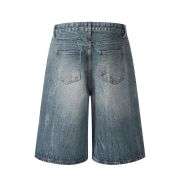 Vintage Lightning Streak Washed Casual Denim Shorts