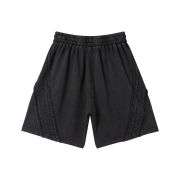Vintage Washed Raw Seam Loose Fit Heavyweight Casual Streetwear Shorts