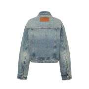 Non-Stretch Cotton Distressed Washed Textured Denim Jacket