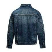 American Vintage Heavy Washed Craftsmanship Cropped Wide-Fit Denim Jacket